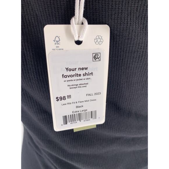 NWT Marine Layer Lexi Fit & Flare Midi Dress Black Ribbed Beach Boho XL - Picture 8 of 14